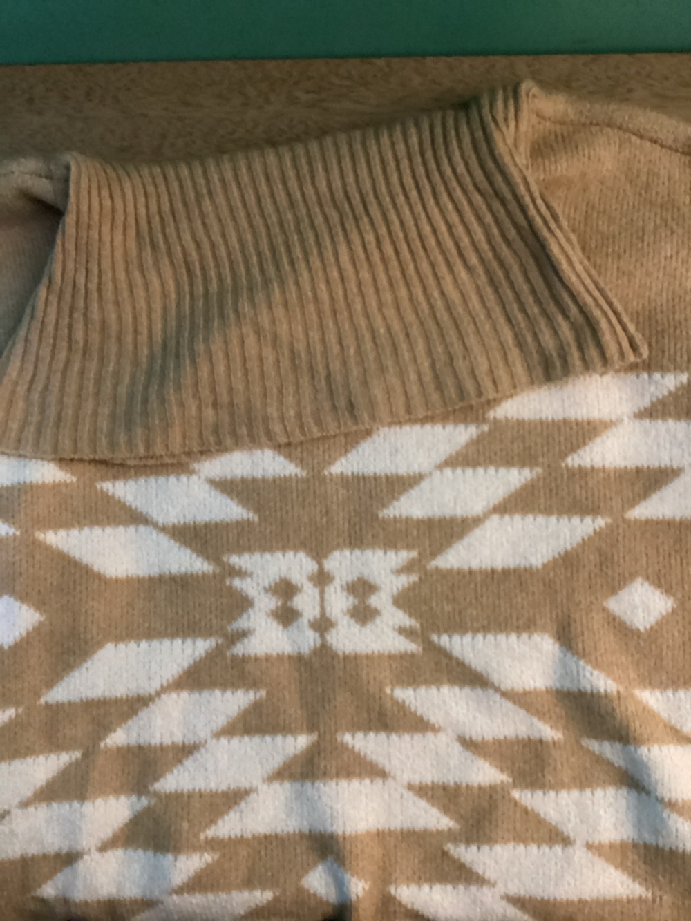 Adrienne Vittadini Geometric Cowl Neck Sweater size XL NWT - Picture 6 of 12